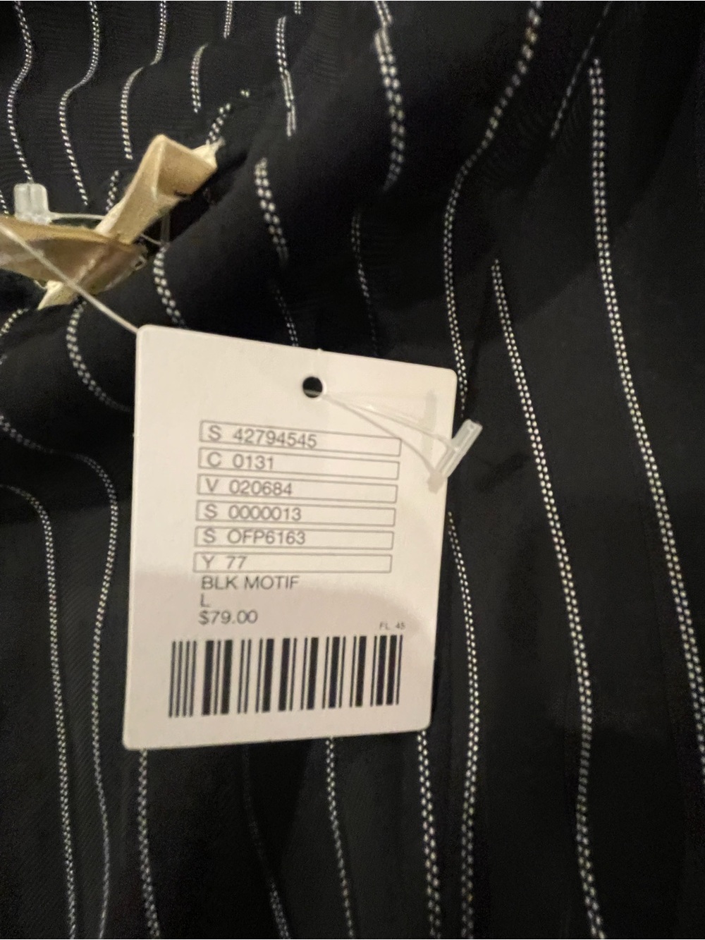 Silence & Noise Sleeveless Pinstripe Wide-Leg Jumpsuit - Black, L, NWT - Picture 3 of 4